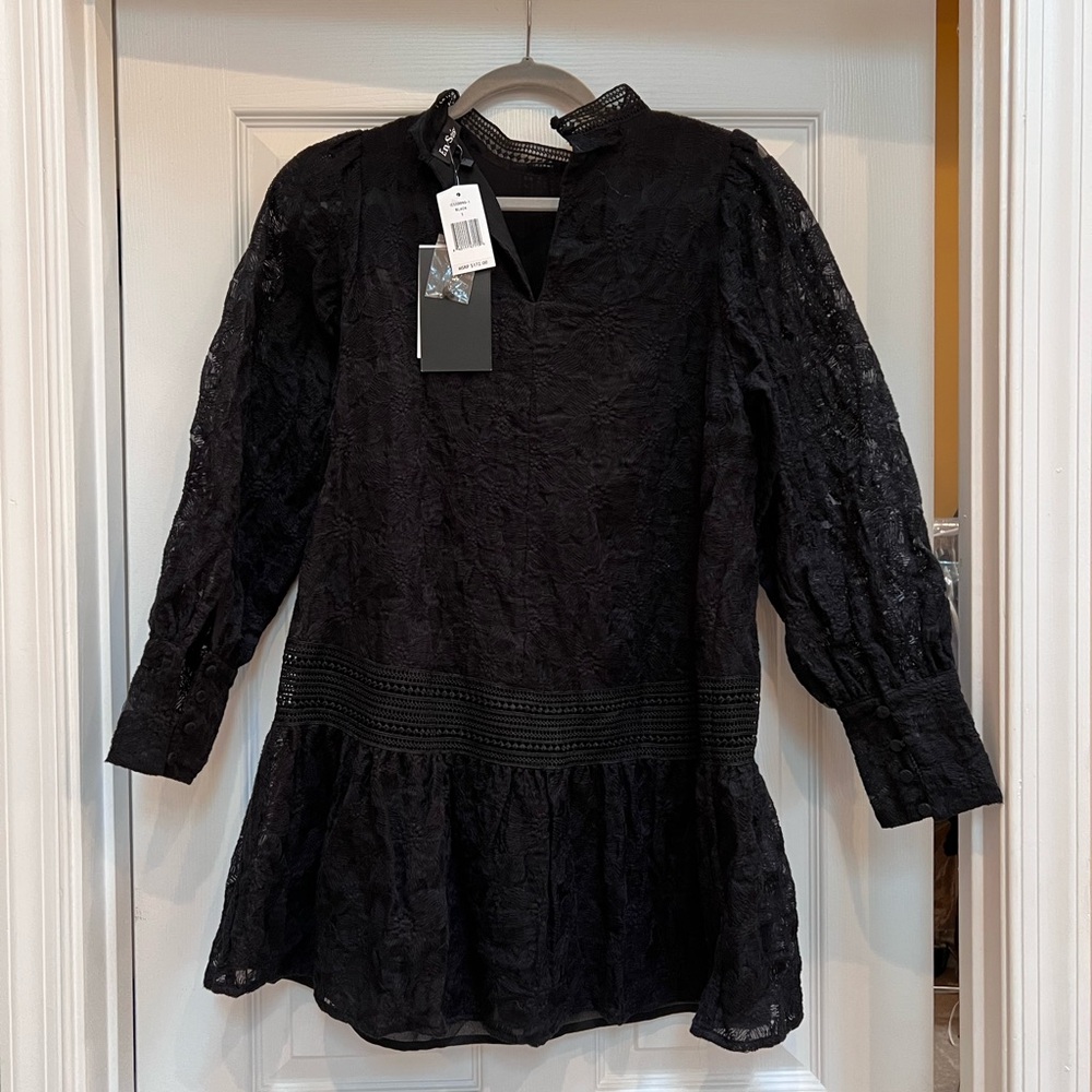 En Saison Black Lace Midi Dress